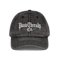 Vintage Embroidered Dad Cap – "PanicThreads Co." Distressed Baseball Hat