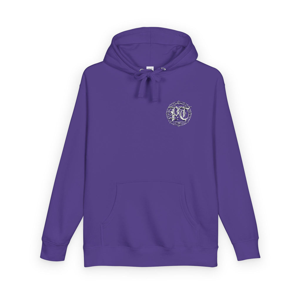 Vintage PanicThreads Hoodie — Small Chest Emblem, Cozy Fleece Pullover