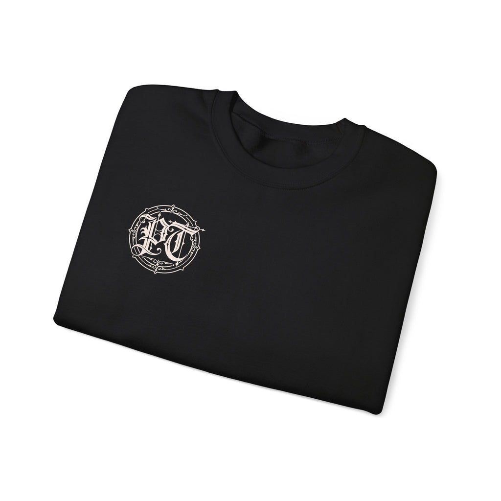 Crewneck Sweatshirt — PanicThreads Co. Vintage Gothic Logo Pullover