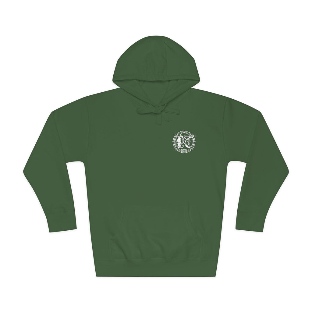 Vintage PanicThreads Hoodie — Small Chest Emblem, Cozy Fleece Pullover