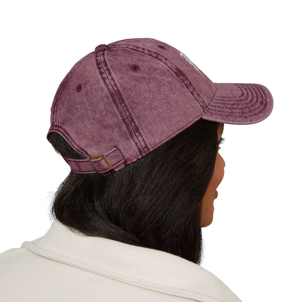 Vintage Embroidered Dad Cap – "PanicThreads Co." Distressed Baseball Hat