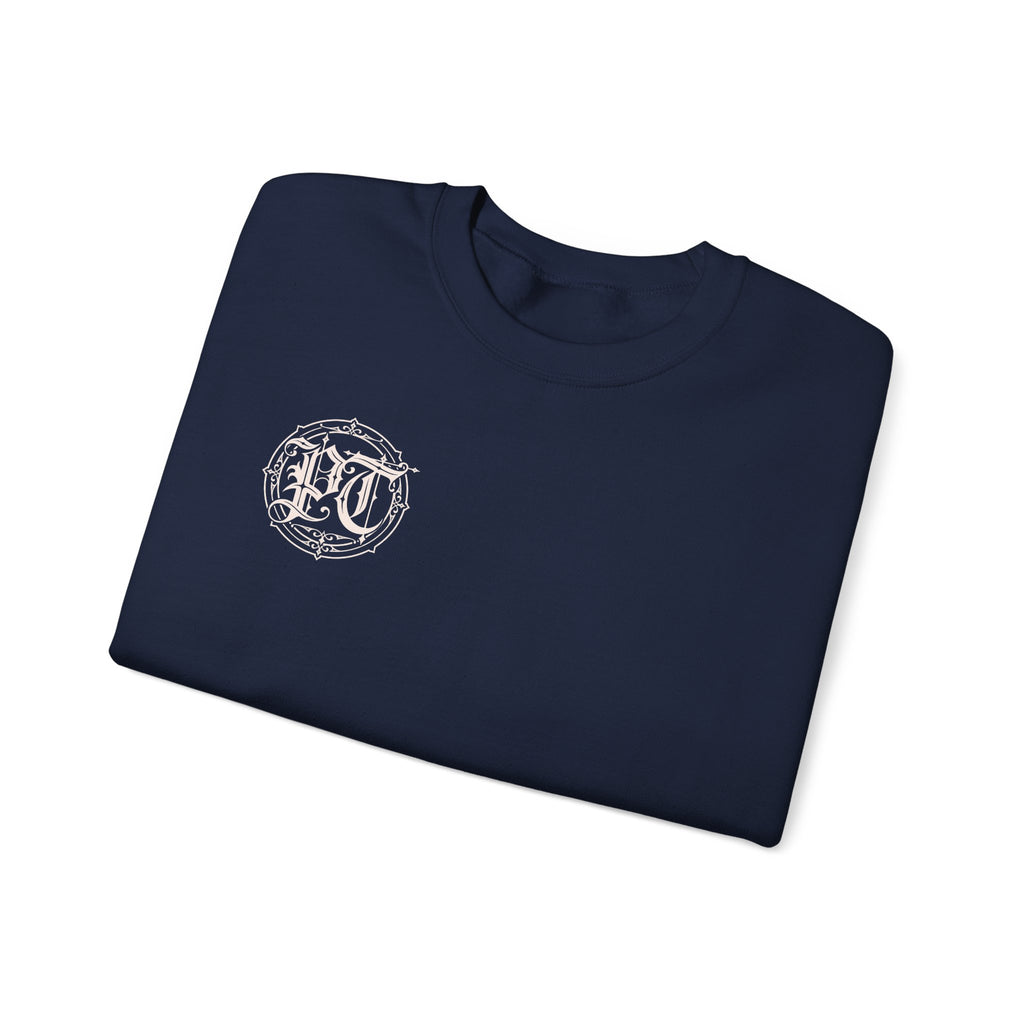Crewneck Sweatshirt — PanicThreads Co. Vintage Gothic Logo Pullover