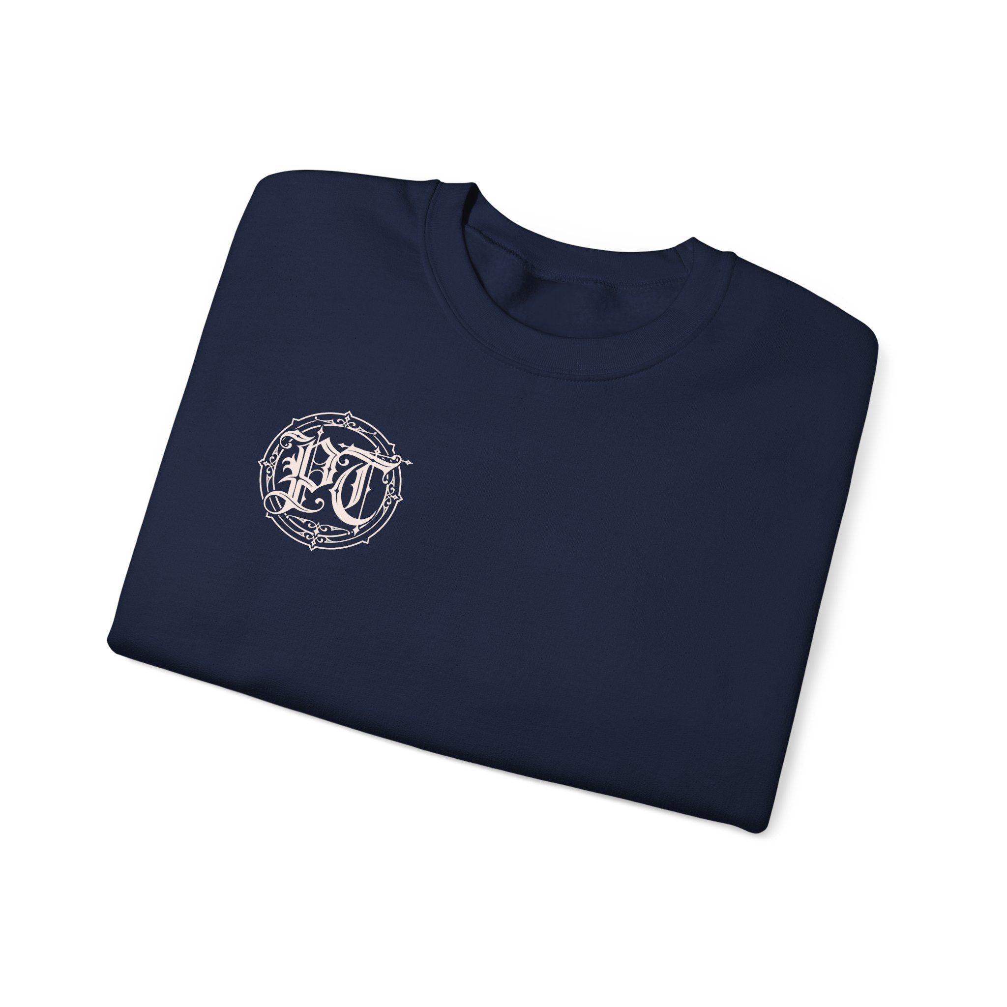 Crewneck Sweatshirt — PanicThreads Co. Vintage Gothic Logo Pullover