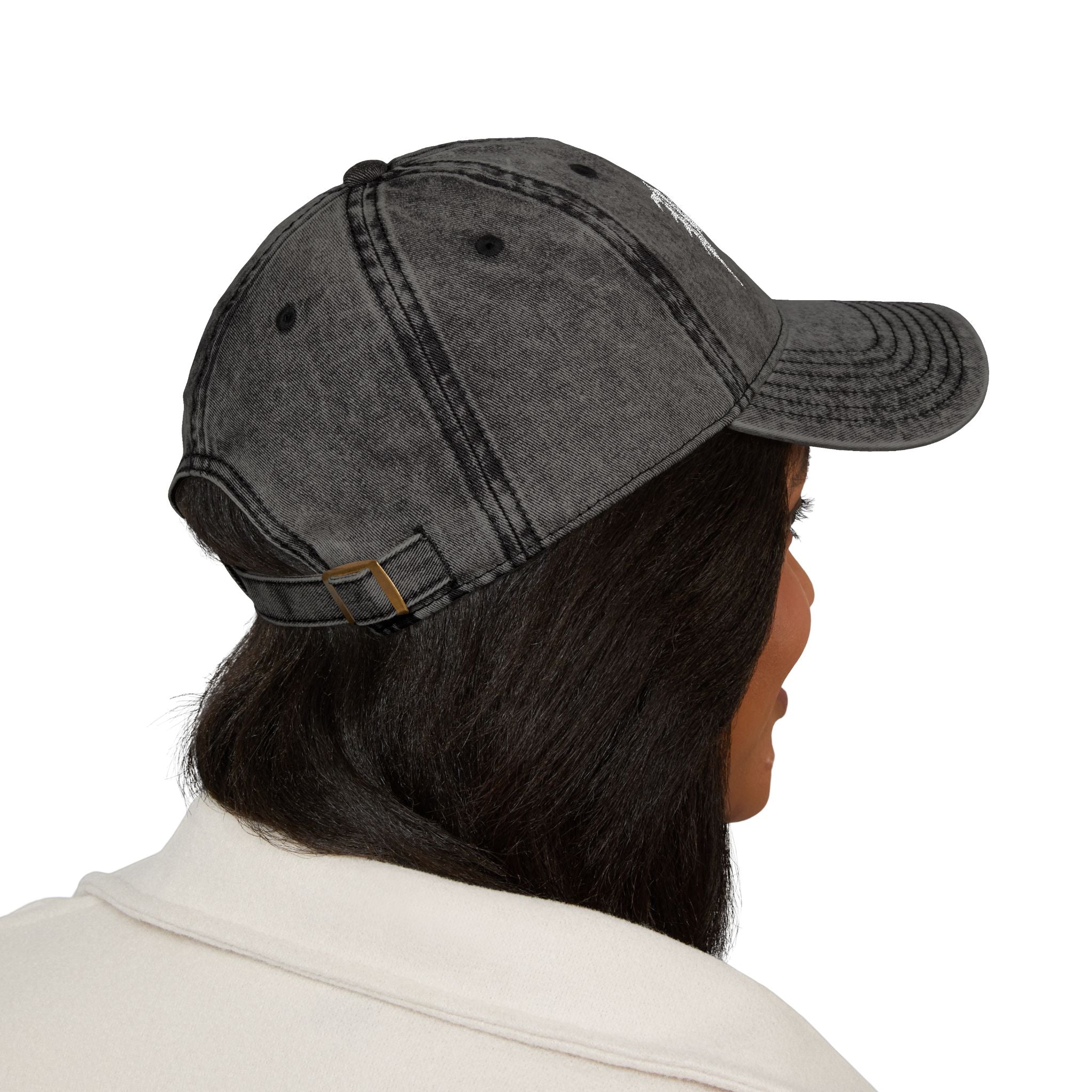 Vintage Embroidered Dad Cap – "PanicThreads Co." Distressed Baseball Hat