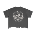 PanicThreads Co. Vintage Wash Boxy Distressed Hem T-Shirt