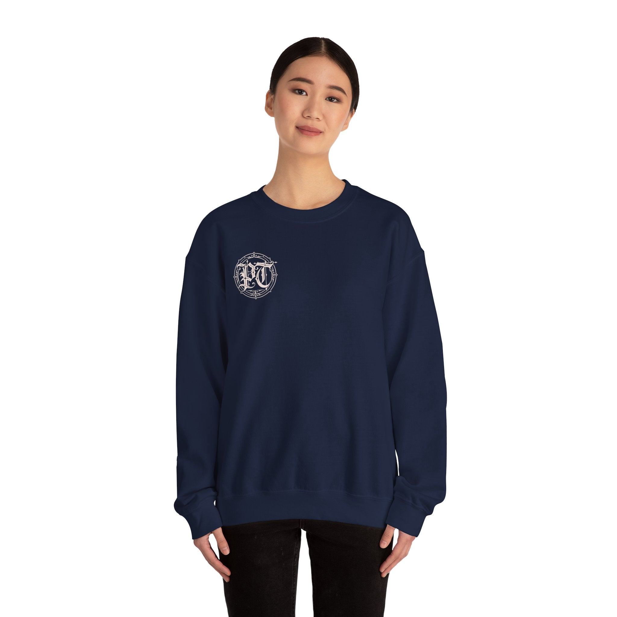 Crewneck Sweatshirt — PanicThreads Co. Vintage Gothic Logo Pullover