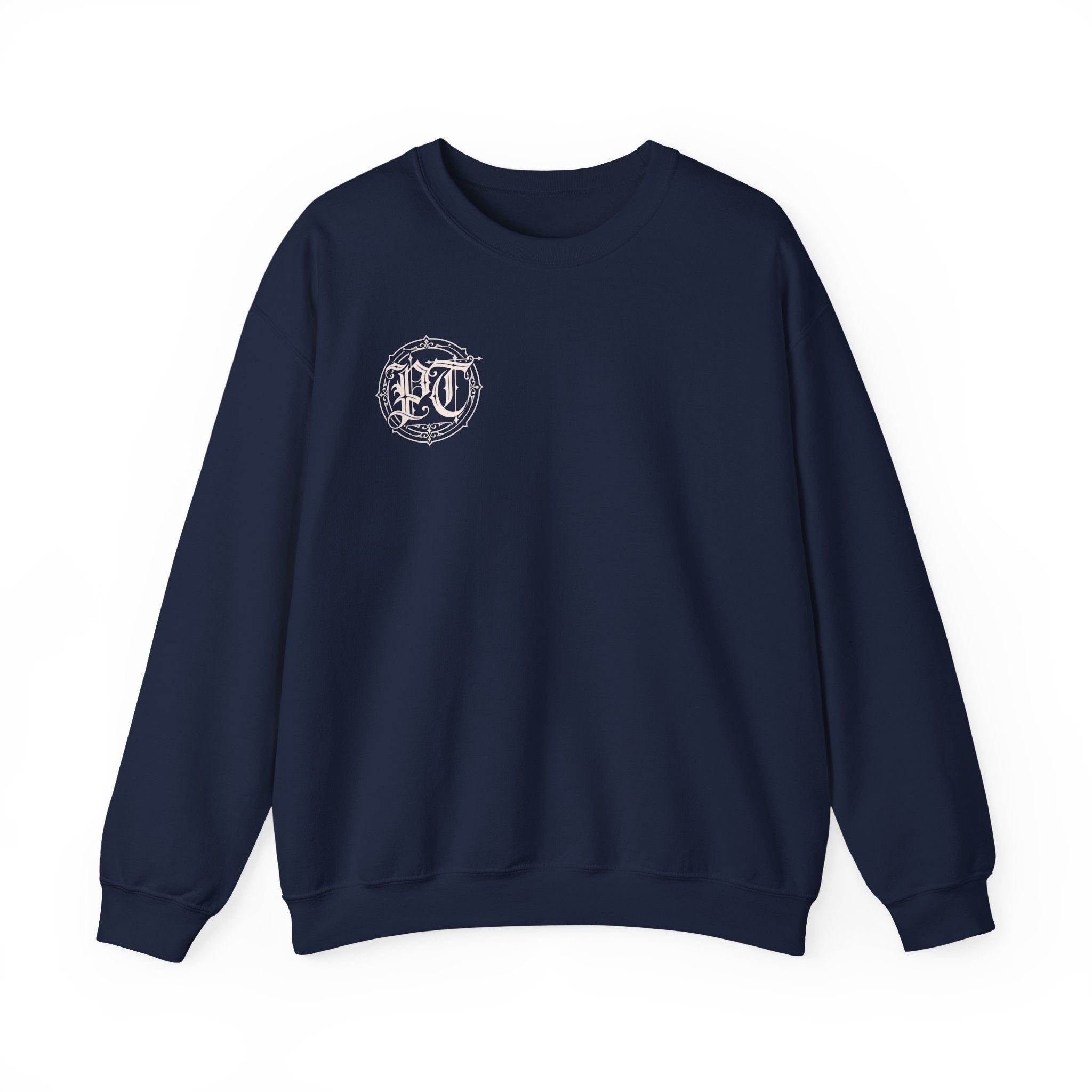 Crewneck Sweatshirt — PanicThreads Co. Vintage Gothic Logo Pullover